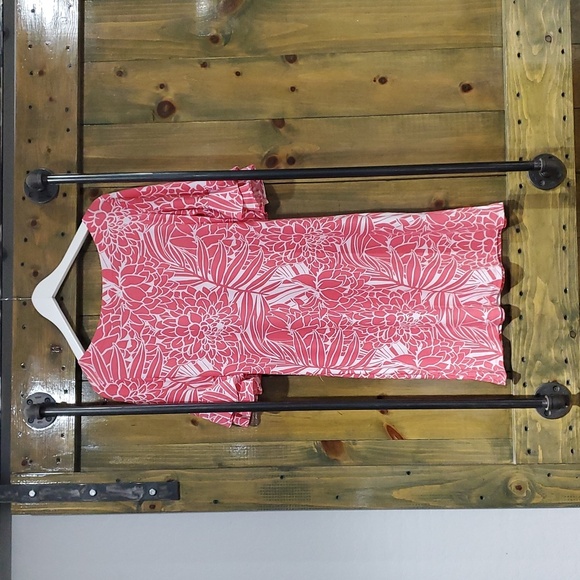 PAPPAGALLO WHITE PINK FLORAL DRESS STRETCH SIZE SMALL - Picture 6 of 7